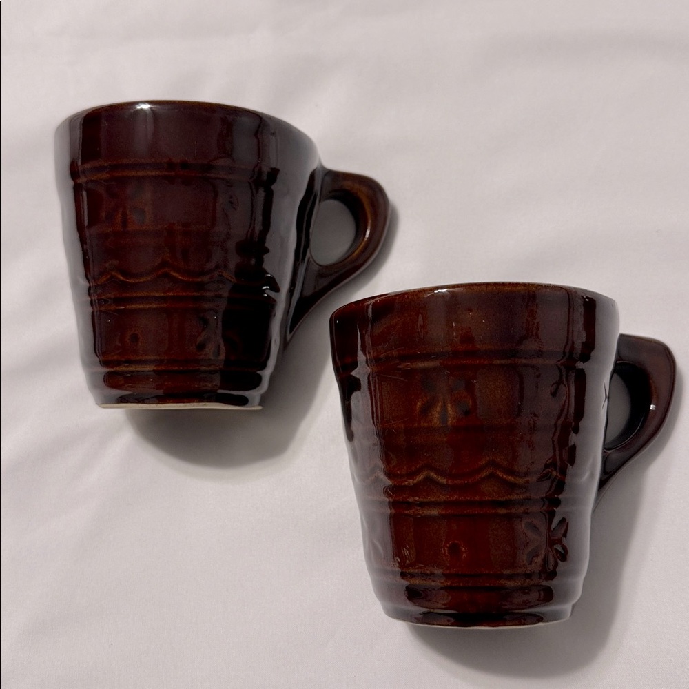2 - Marcrest Daisy Dot Vintage Stoneware Coffee Cup Set MCM
